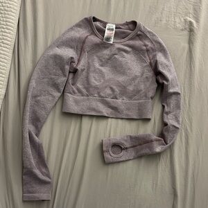 Gymshark Cropped Long Sleeve Top - Lavender